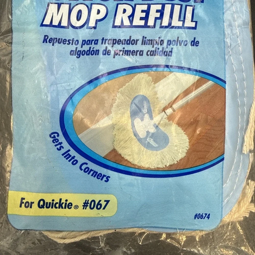 Quickie Home Pro Premium Cotton Dust Mop Refill #067‎ New Old Stock Vintage